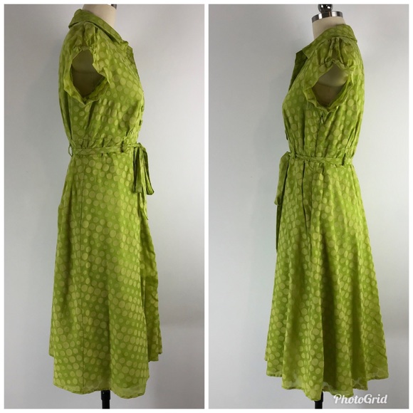 RB Collection Green Polka Dot Rockabilly Dress - Picture 8 of 8